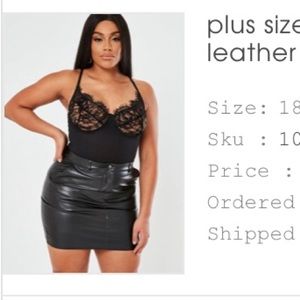 Missguided Plus Faux Leather Mini Skirt Size 18
